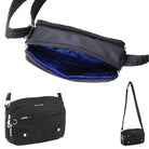 Pierre Cardin Ladies Nylon Anti-Theft RFID Crossbody Bag in Black