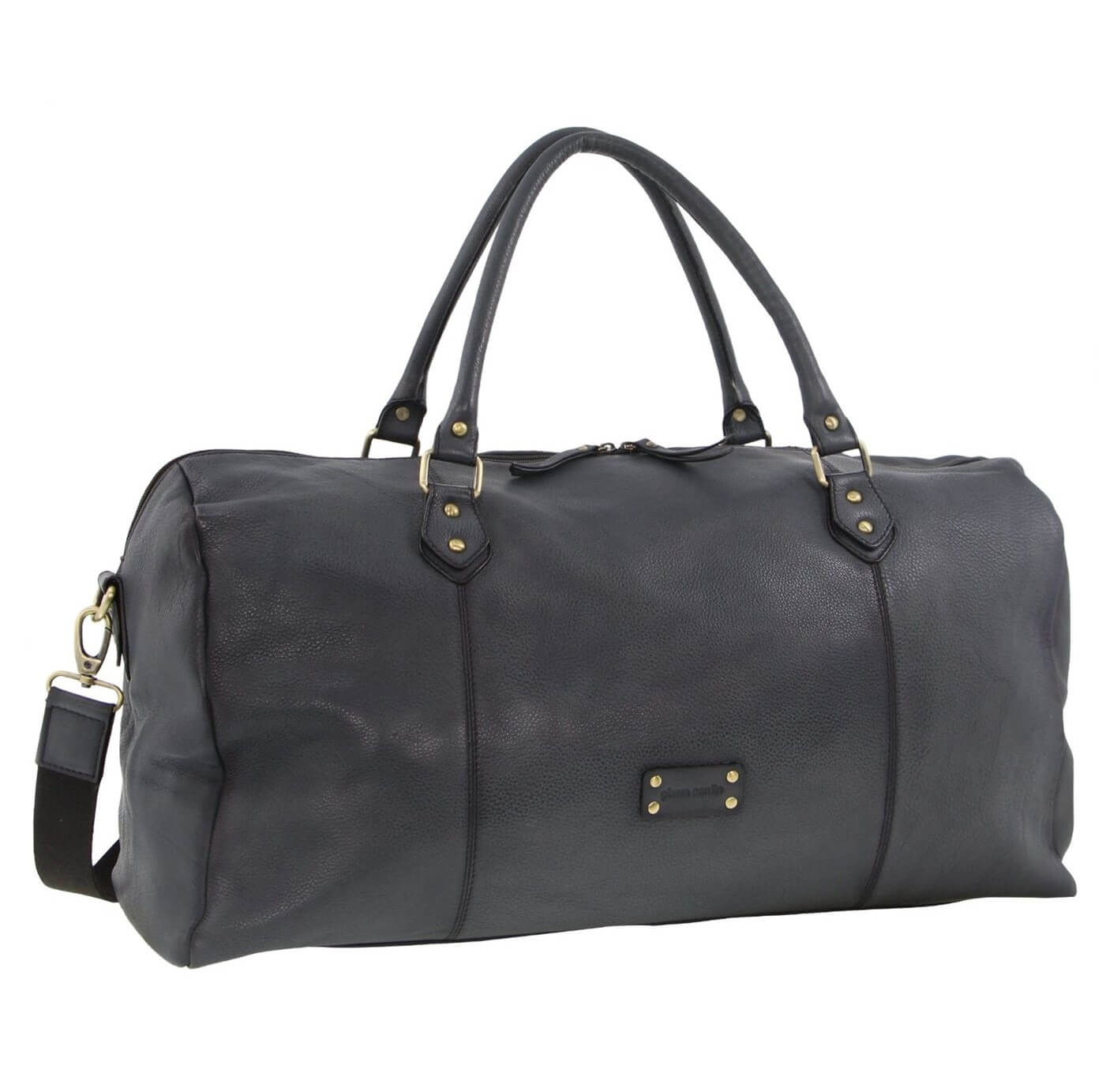Pierre Cardin Men's Leather Travel and Toiletry Bag in Black