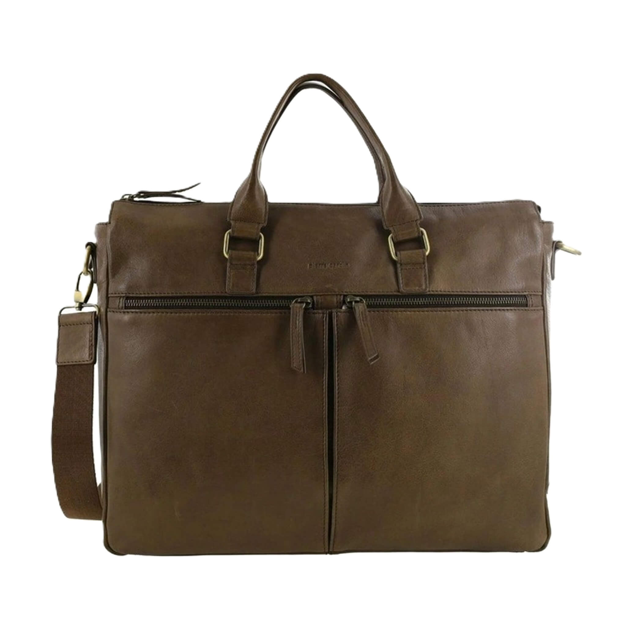 Pierre Cardin Mens Business Briefcase Messenger Bag in Oak