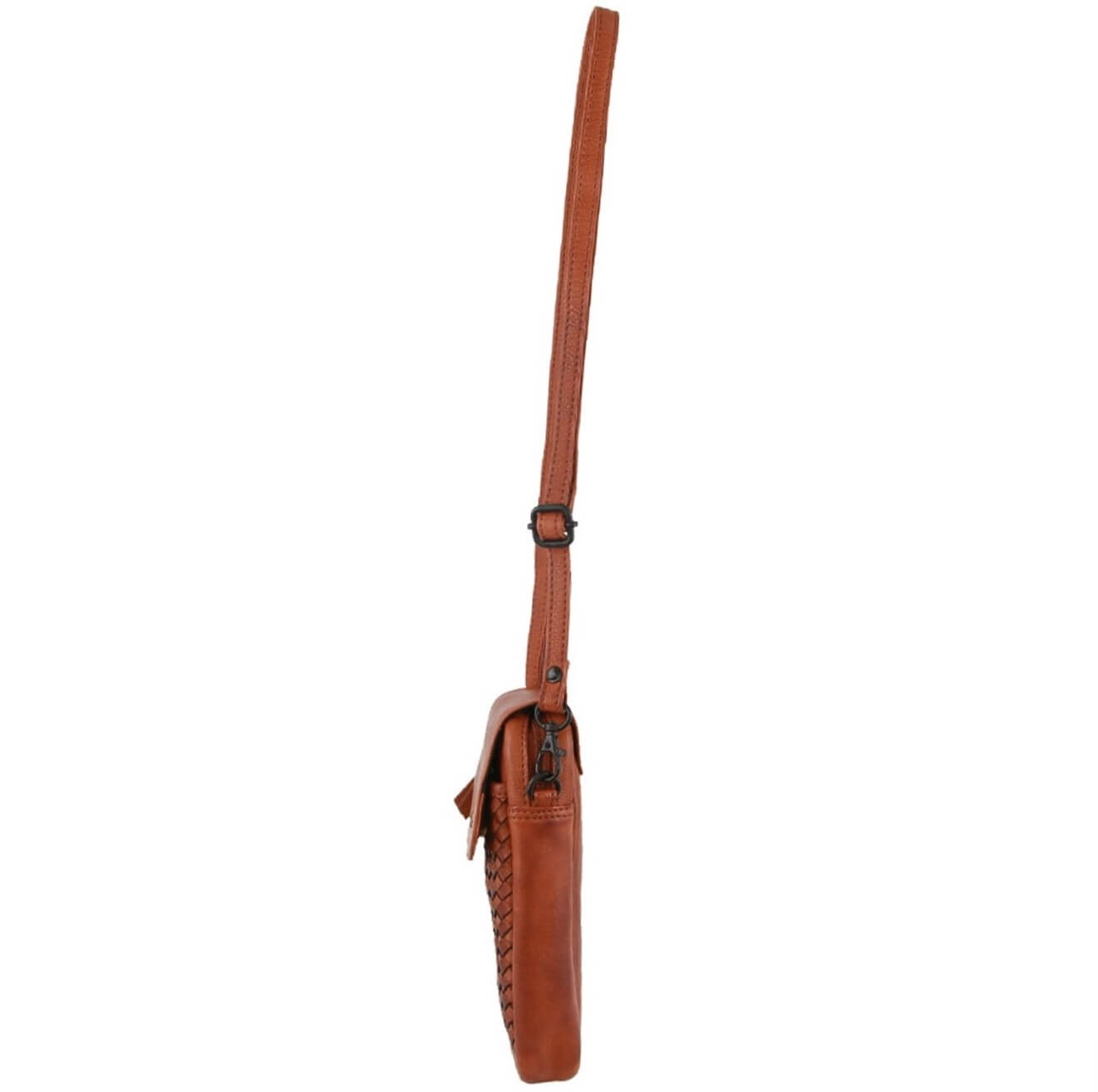 Pierre Cardin Embossed Woven Leather Ladies Wallet Bag in Cognac