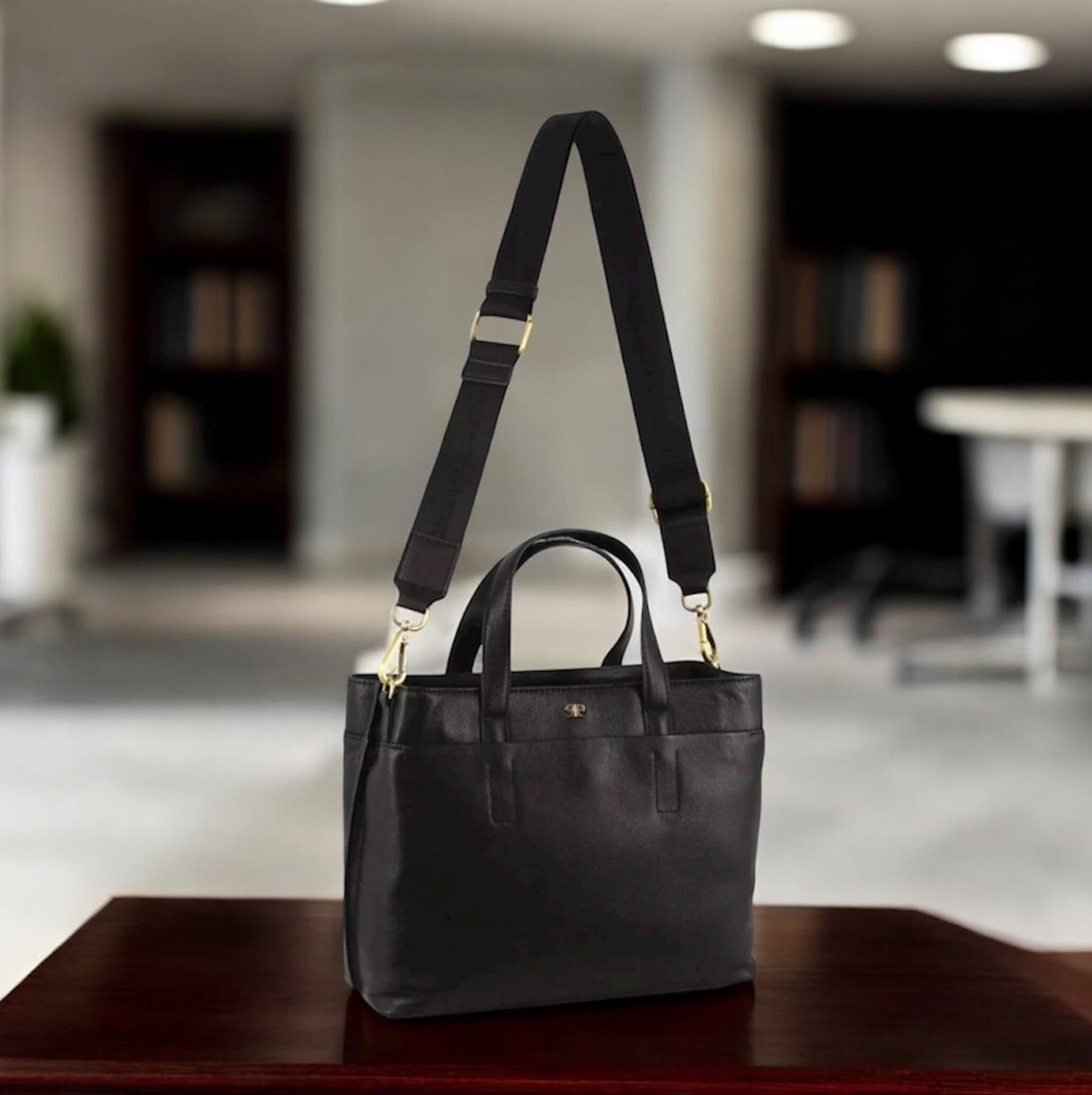 Pierre Cardin Ladies Italian Leather Crossbody Bag in Black