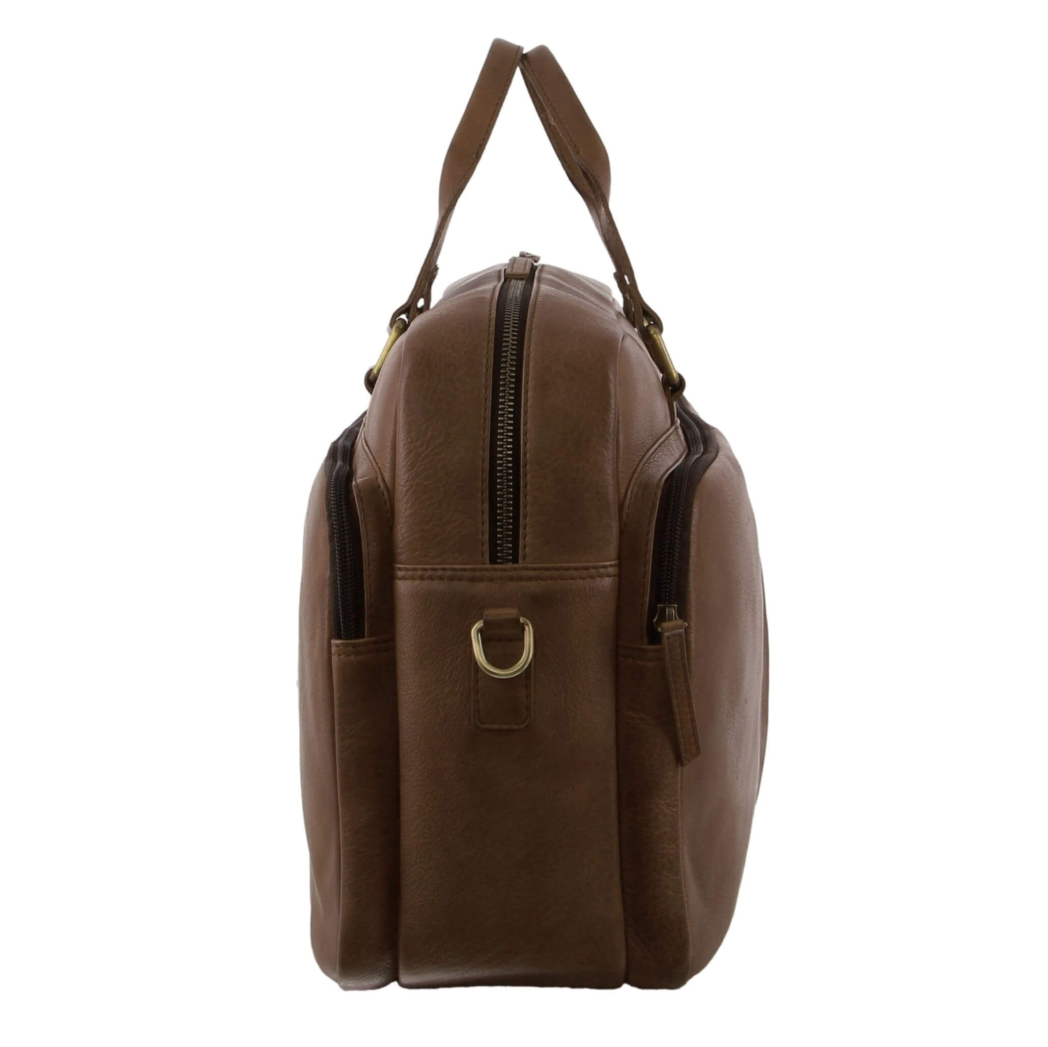 Pierre Cardin Mens Rustic Leather Business-Laptop Bag in Oak
