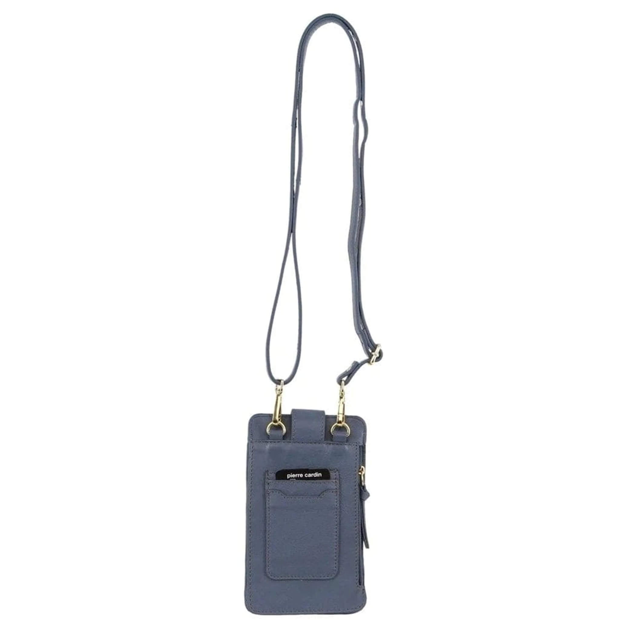 Pierre Cardin Compact Leather Phone Holder Bag in Teal