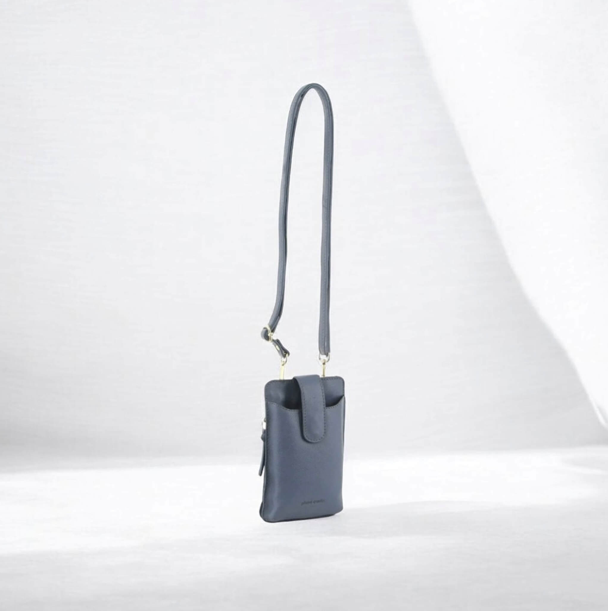 Pierre Cardin Compact Leather Phone Holder Bag in Teal