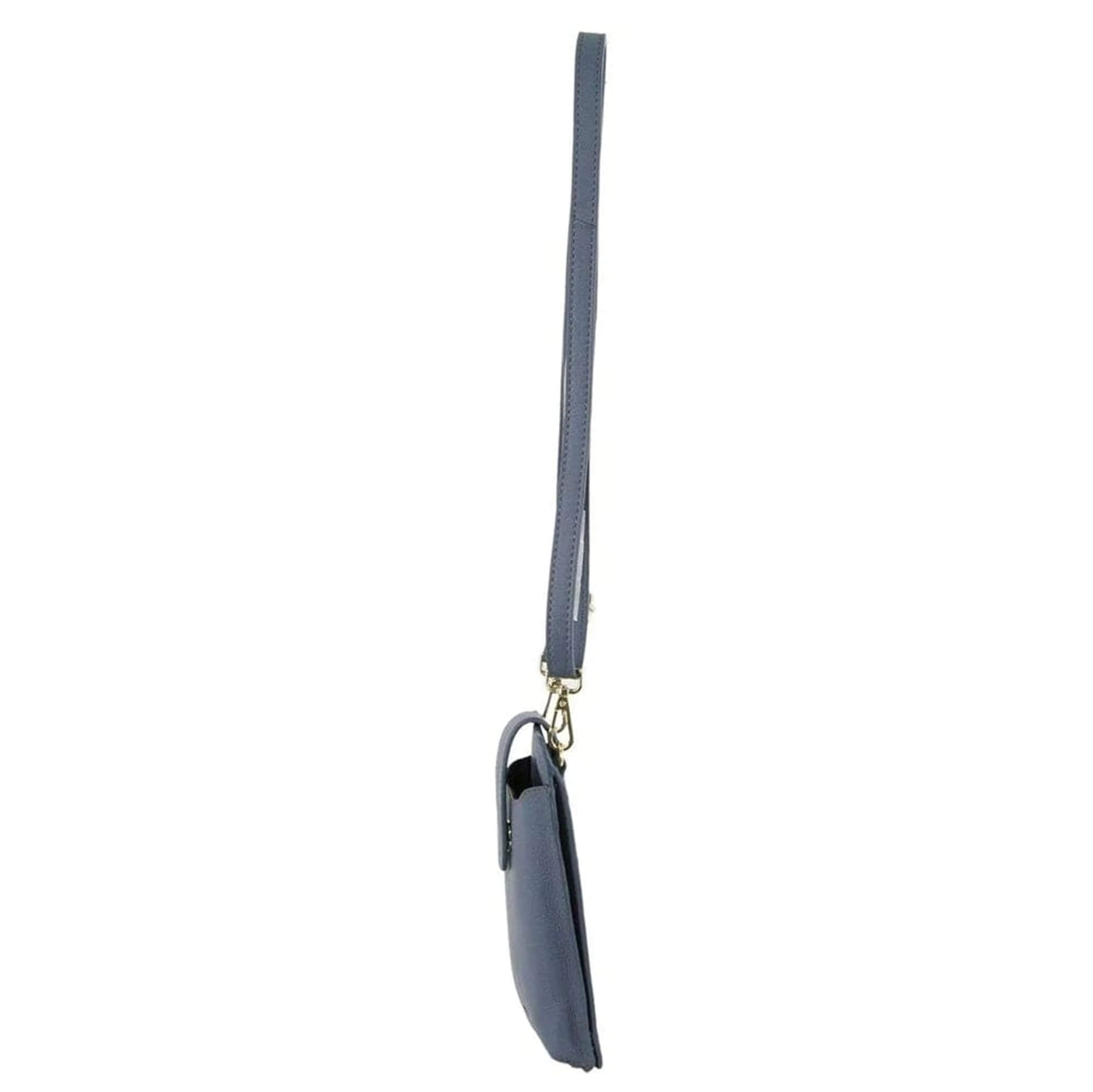 Pierre Cardin Compact Leather Phone Holder Bag in Teal