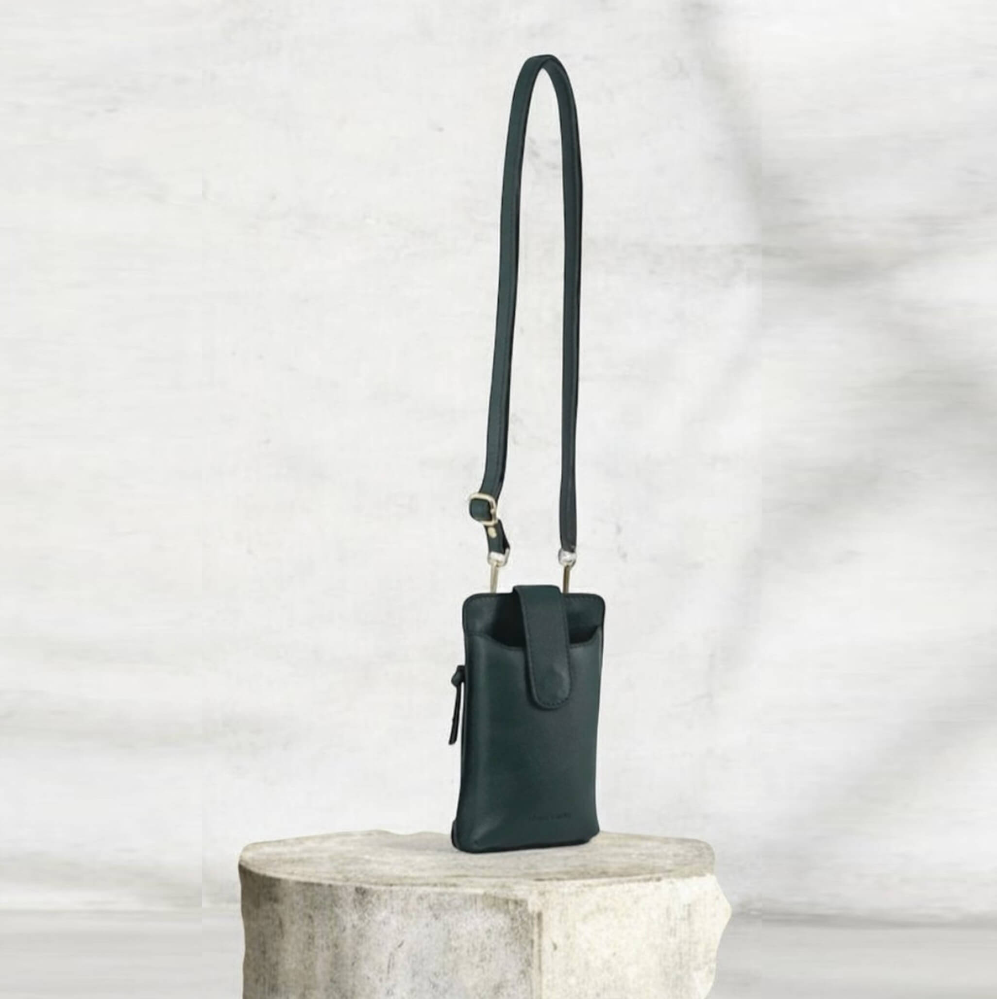 Pierre Cardin Compact Leather Phone Holder Bag in Zirkon
