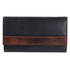 Pierre Cardin Ladies Rustic Leather Bi-fold Wallet in Black/Cognac