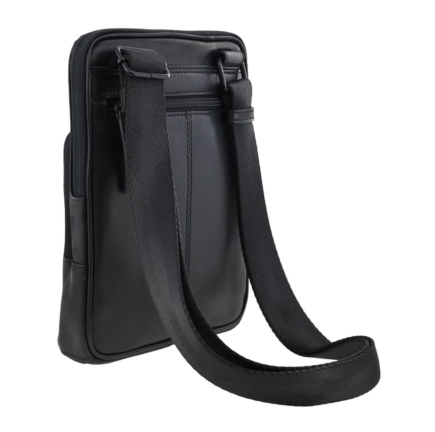 Pierre Cardin Men’s Leather Casual Crossbody Bag in Black 
