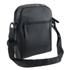 Pierre Cardin Men’s Rustic Leather Crossbody Bag in Black