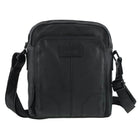 Pierre Cardin Men’s Rustic Leather Crossbody Bag in Black