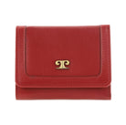 Pierre Cardin Ladies Leather Tri-fold Wallet in Red