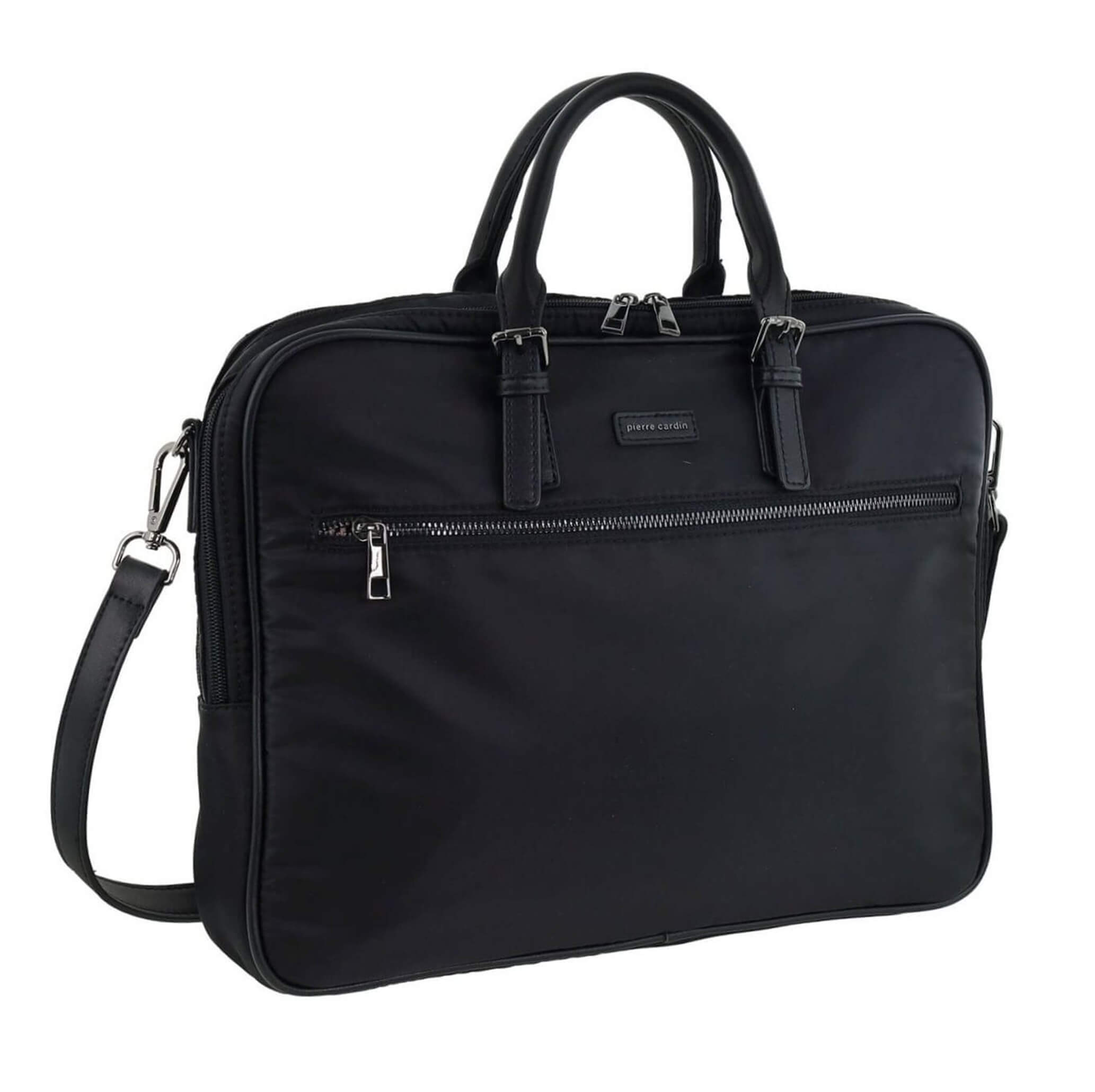 Pierre Cardin Mens Nylon Business 15-inch Laptop Bag in Black