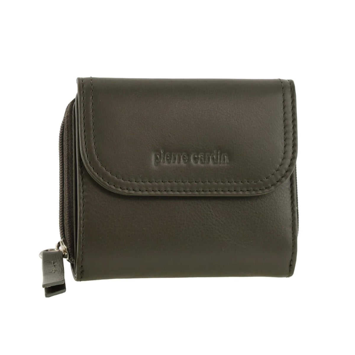 Pierre Cardin PC4029 Ladies Tri-fold Tab Leather Wallet in Khaki