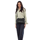 Pierre Cardin Ladies Leather Crossbody Bag in Black