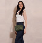 Pierre Cardin RFID Anti-Theft Nylon Crossbody Bag in Olive
