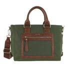 Pierre Cardin Nylon RFID Lightweight Tote/Crossbody Bag In Olive