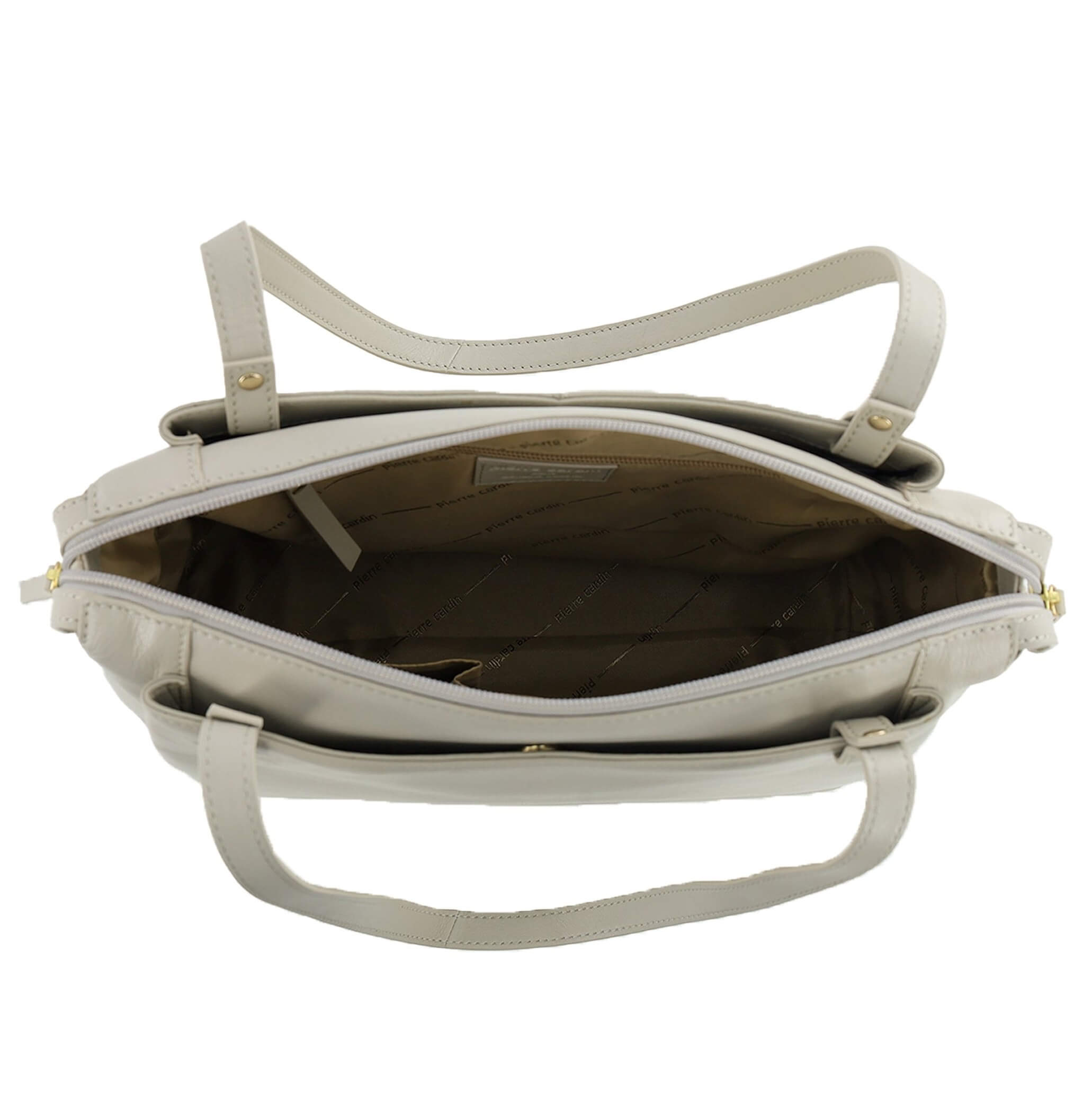 Pierre Cardin Italian Leather Ladies Tote Bag In Bone