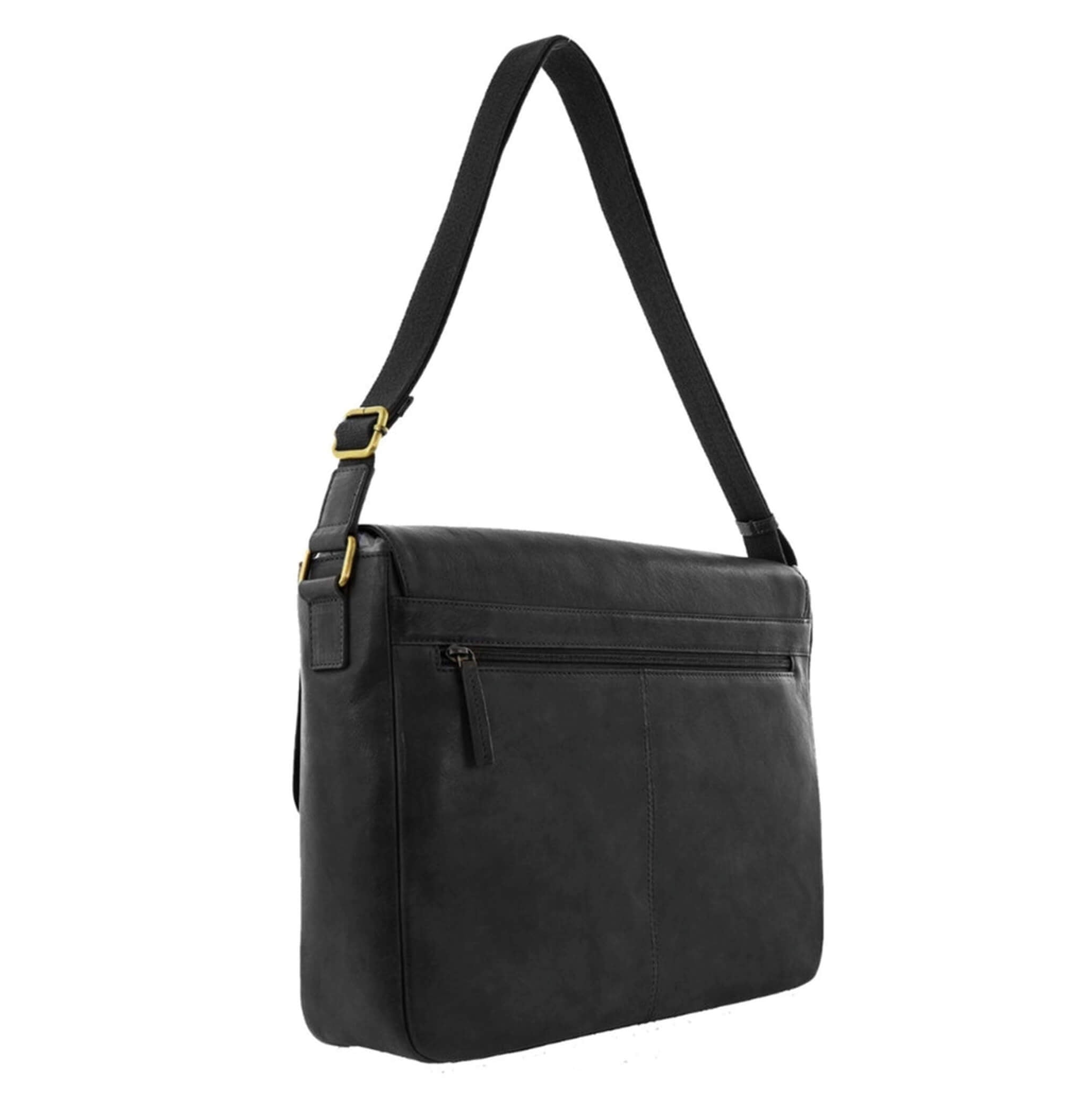 Pierre Cardin Mens Leather Messenger Bag in Black