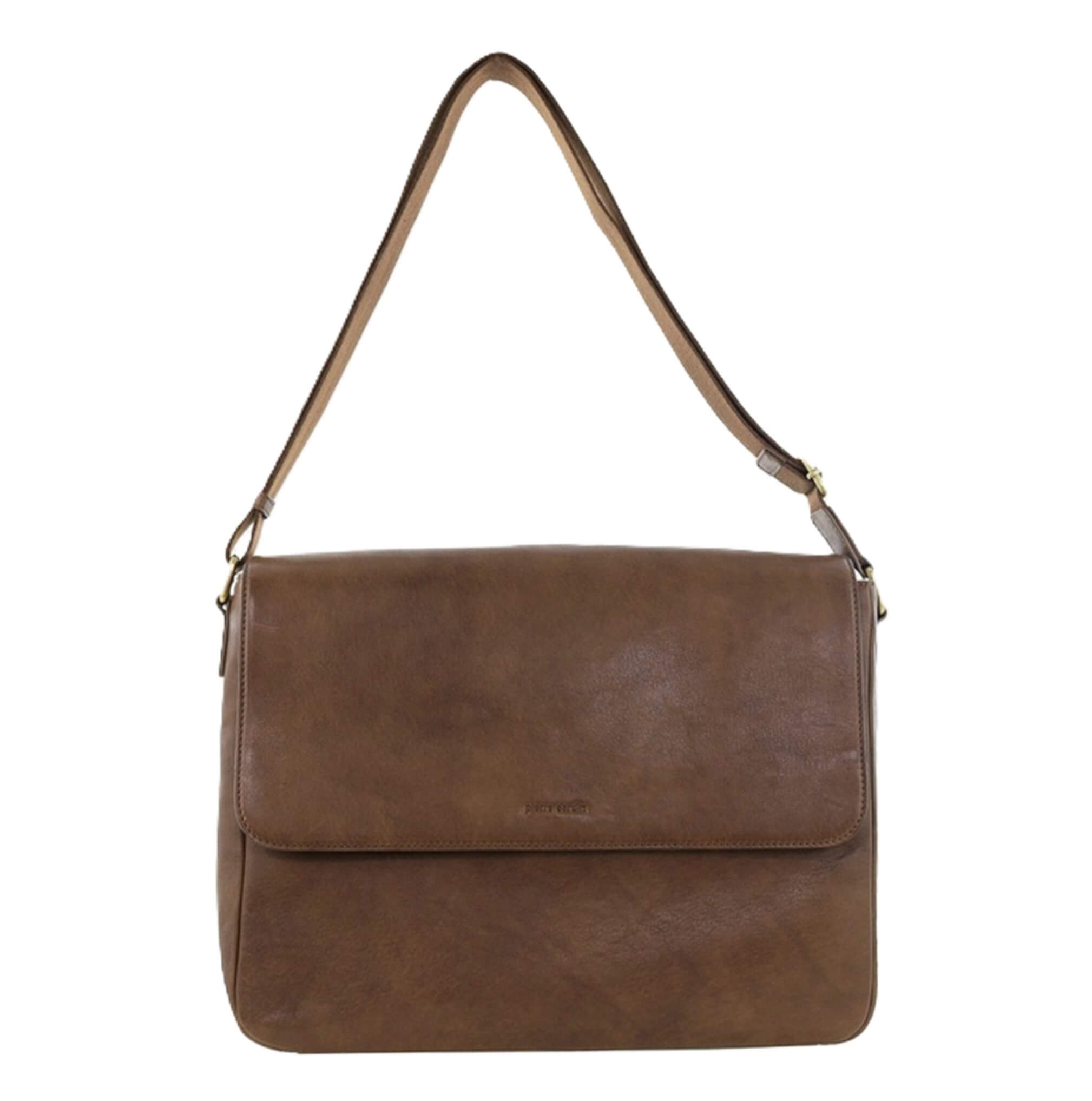 Pierre Cardin Mens Leather Messenger Bag in Oak