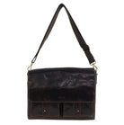 Pierre Cardin Men's Leather Messenger/Computer Bag in Chocolate