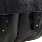 Pierre Cardin Men's Leather Messenger/Laptop Bag in Black