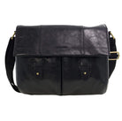 Pierre Cardin Men's Leather Messenger/Laptop Bag in Black