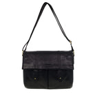 Pierre Cardin Men's Leather Messenger/Laptop Bag in Black