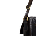 Pierre Cardin Men's Leather Messenger/Laptop Bag in Chocolate