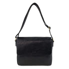 Pierre Cardin Classic Leather Messenger/Laptop Bag in Black