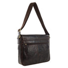 Pierre Cardin Classic Leather Messenger/Laptop Bag in Chocolate