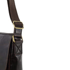Pierre Cardin Classic Leather Messenger/Laptop Bag in Chocolate