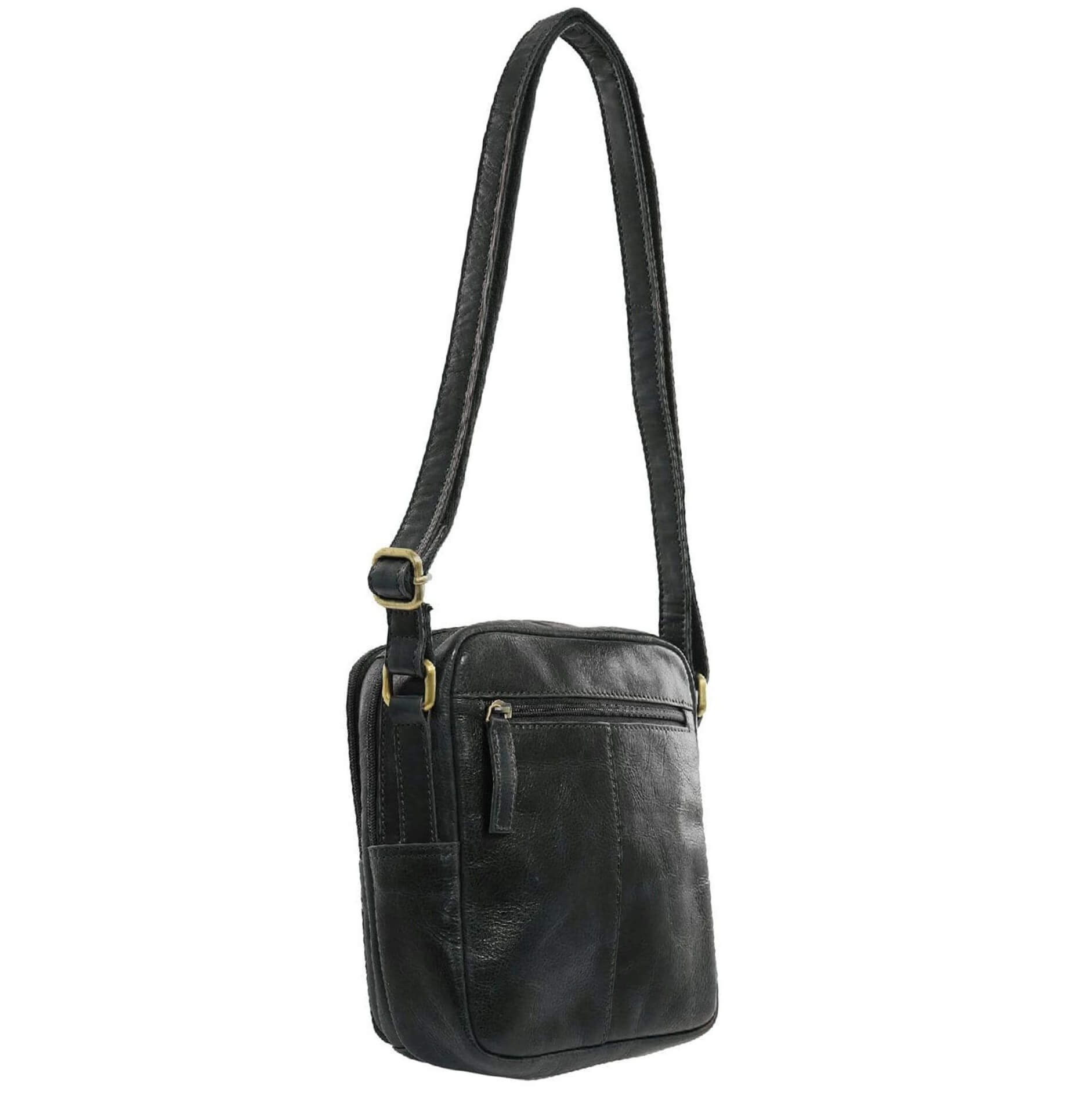 Pierre Cardin Men's Leather Crossbody Bag in Black