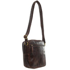 Pierre Cardin Men's Leather Crossbody Bag in Chocolate