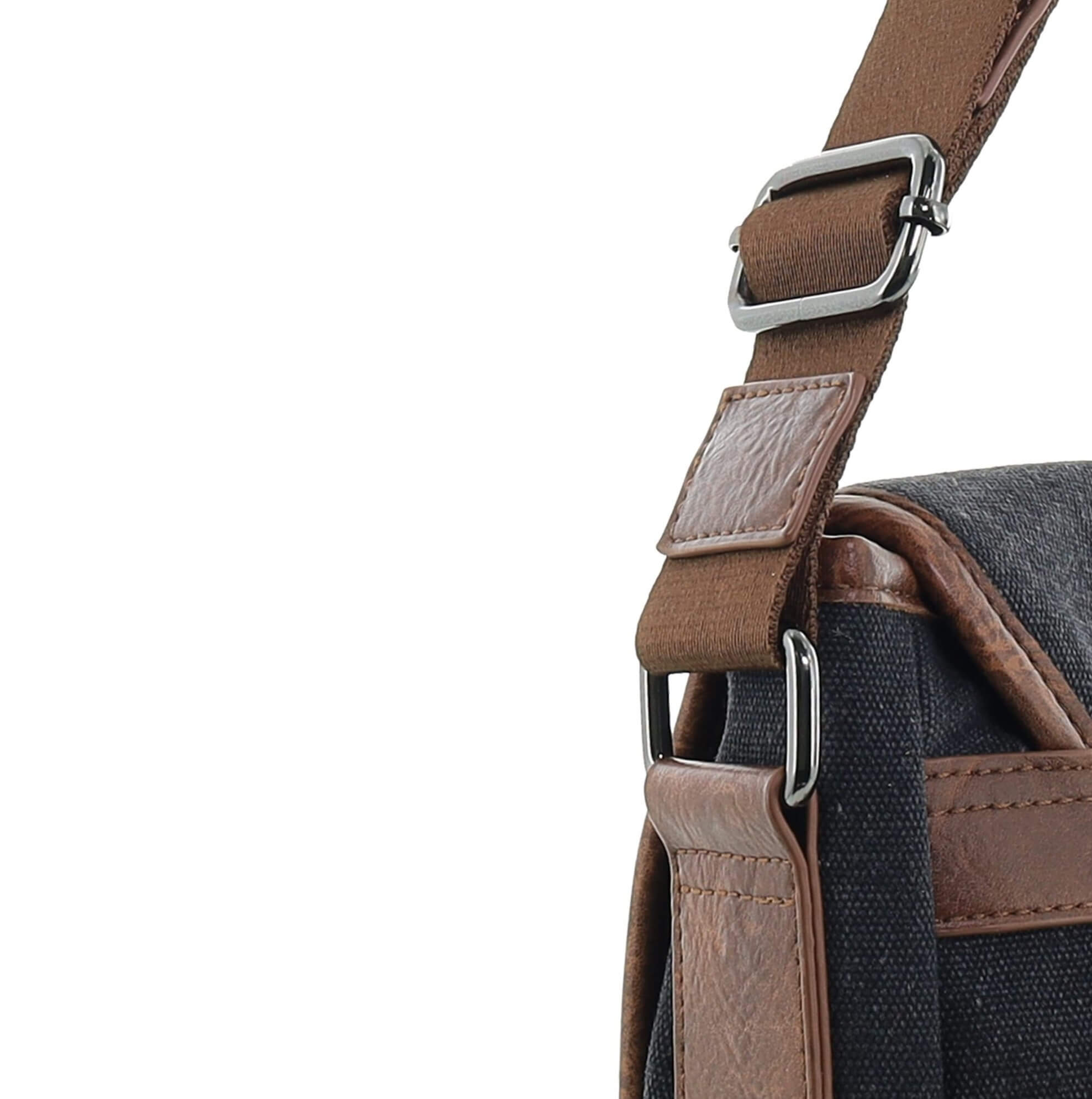 Pierre Cardin Canvas Messenger Bag in Black