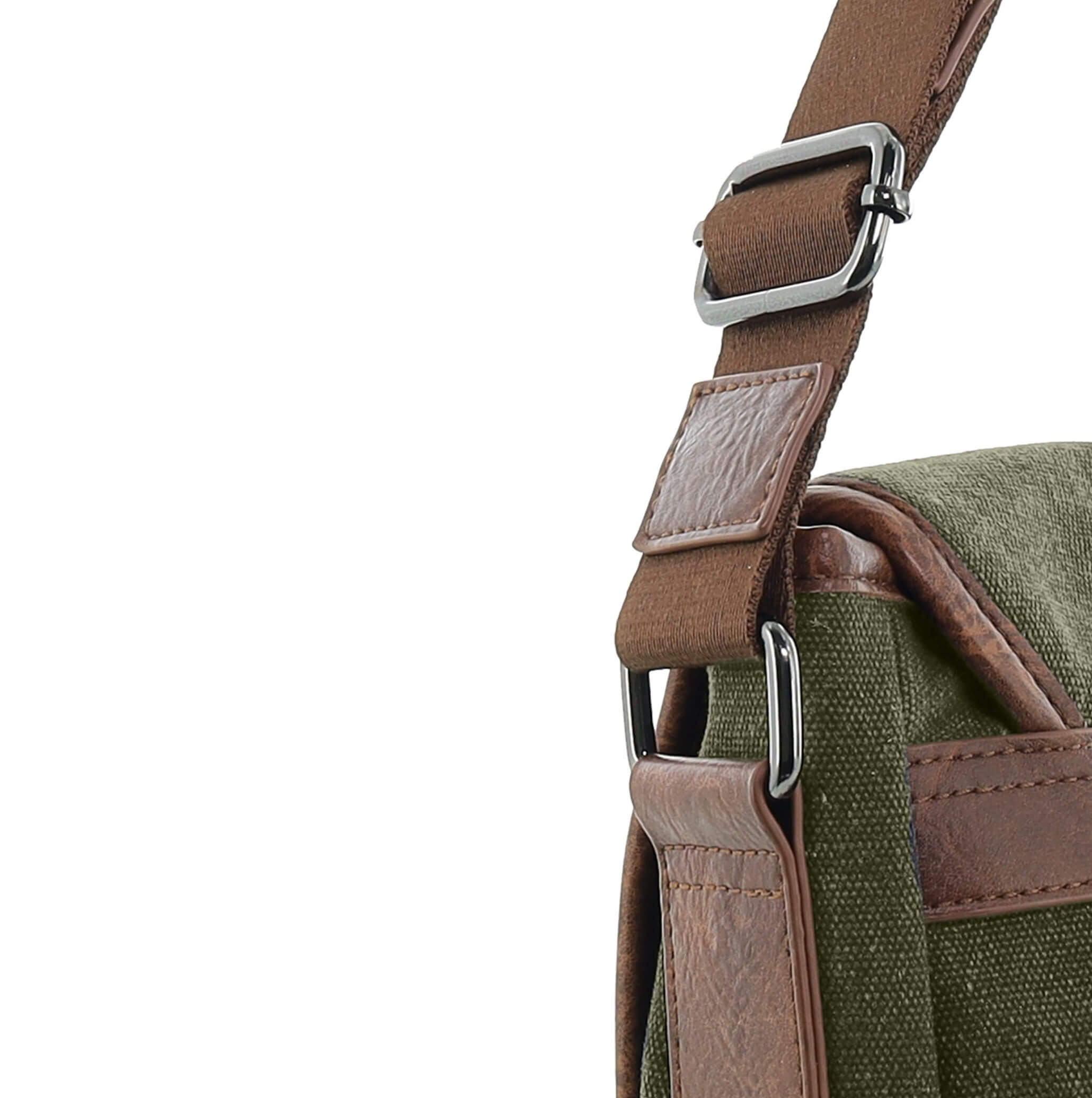 Pierre Cardin Canvas Messenger Bag in Brown