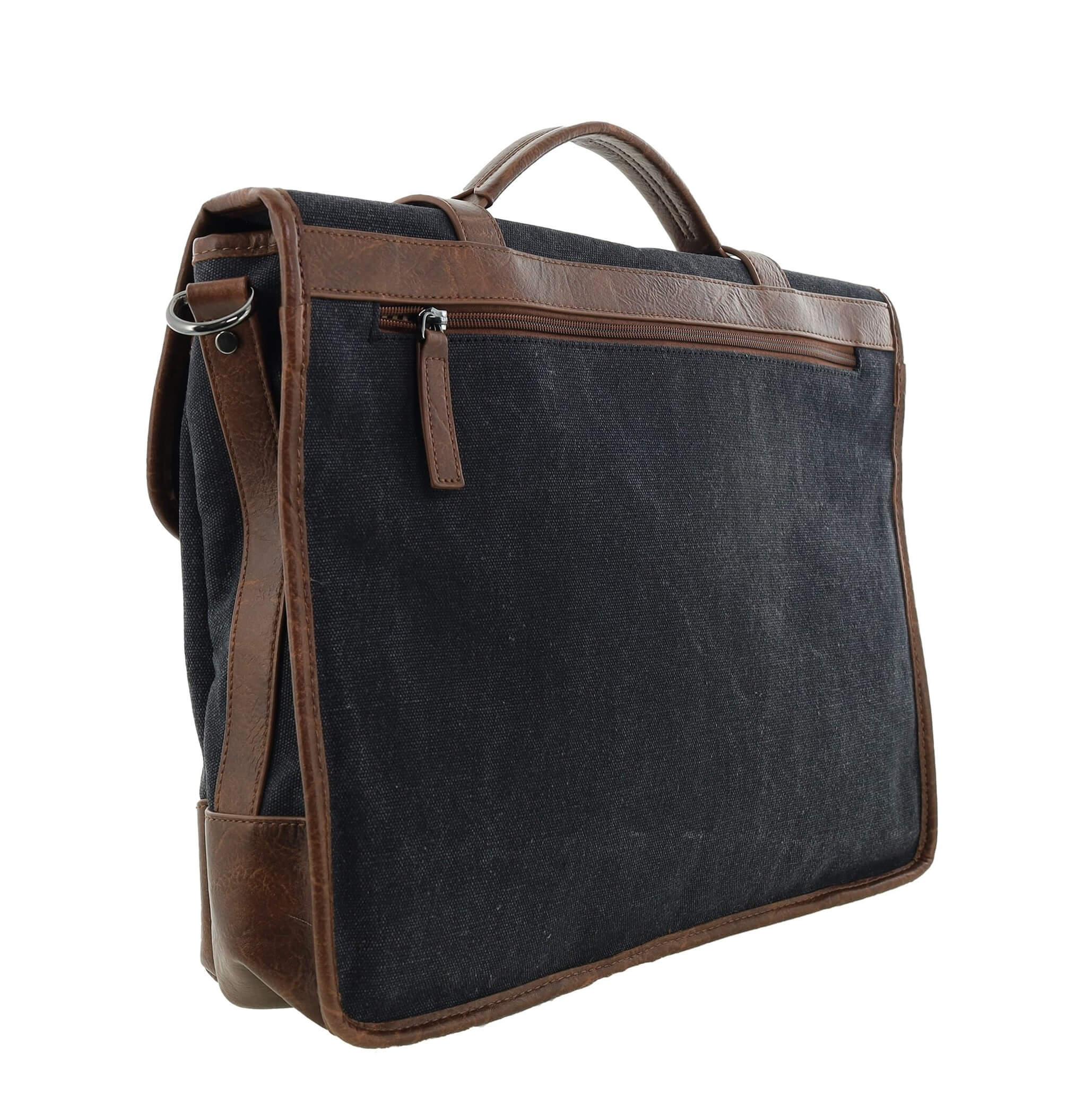 Pierre Cardin Canvas Laptop Satchel in Black
