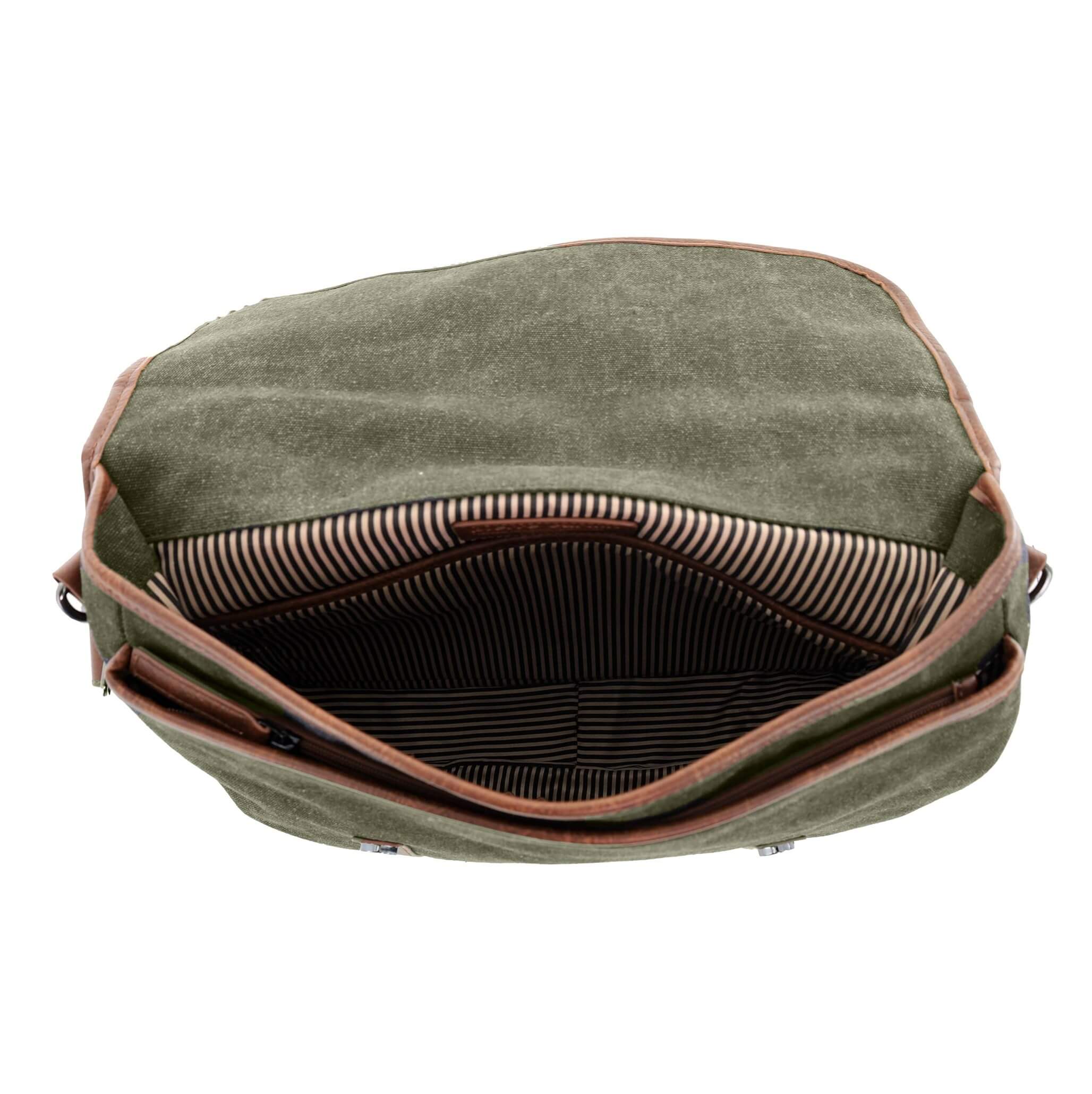 Pierre Cardin Canvas Laptop Satchel in Brown