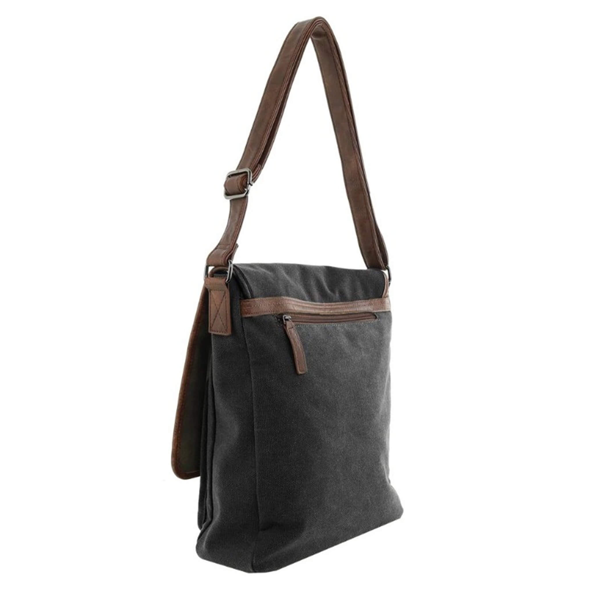 Pierre Cardin Canvas Buckle Satchel In Black