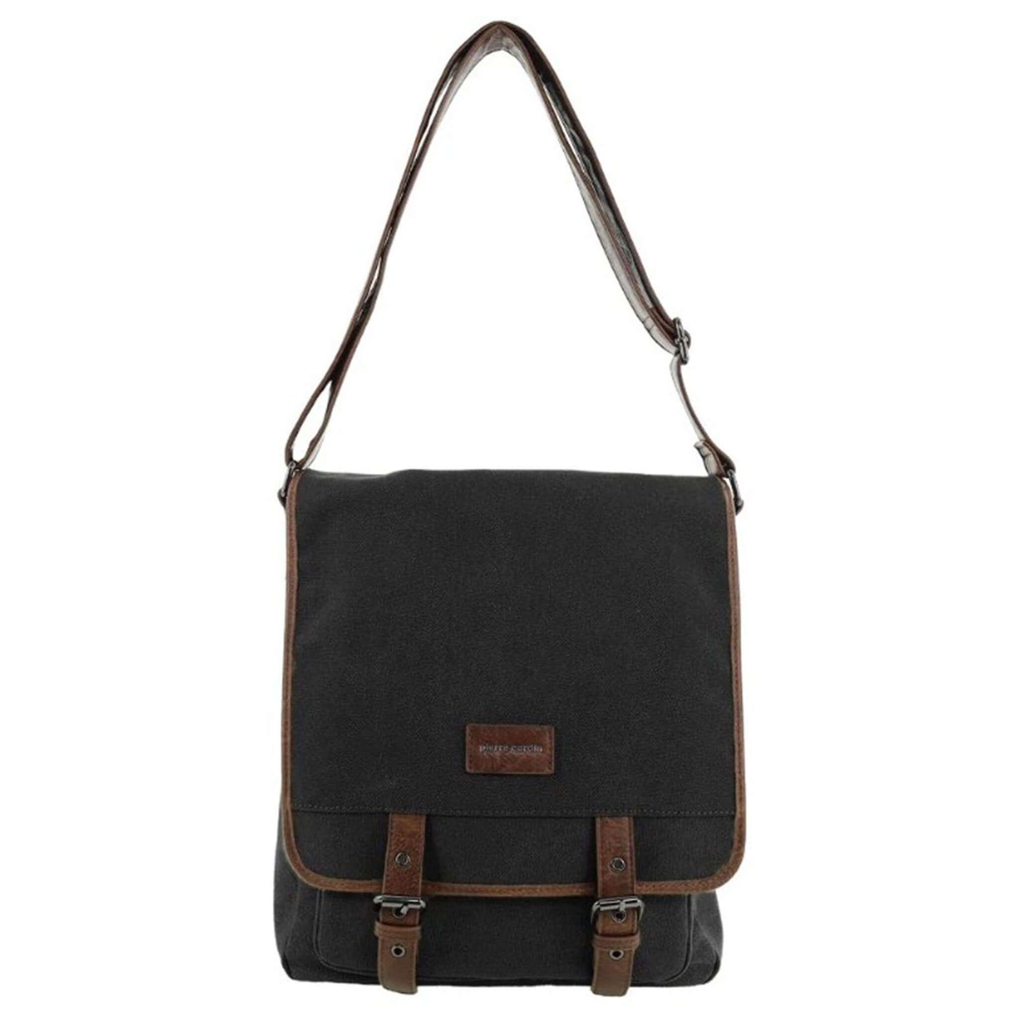 Pierre Cardin Canvas Buckle Satchel In Black