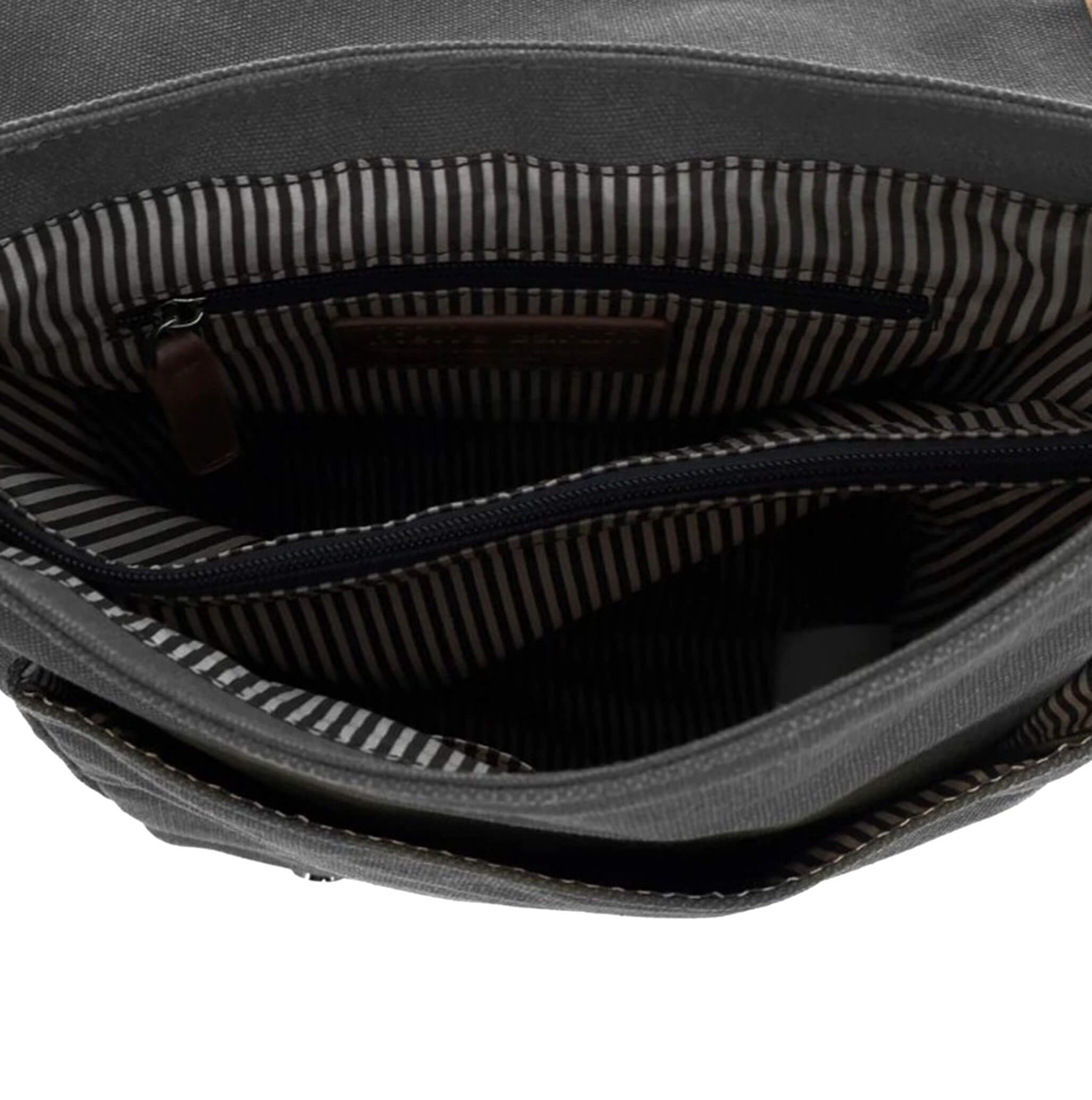 Pierre Cardin Canvas Buckle Satchel In Black
