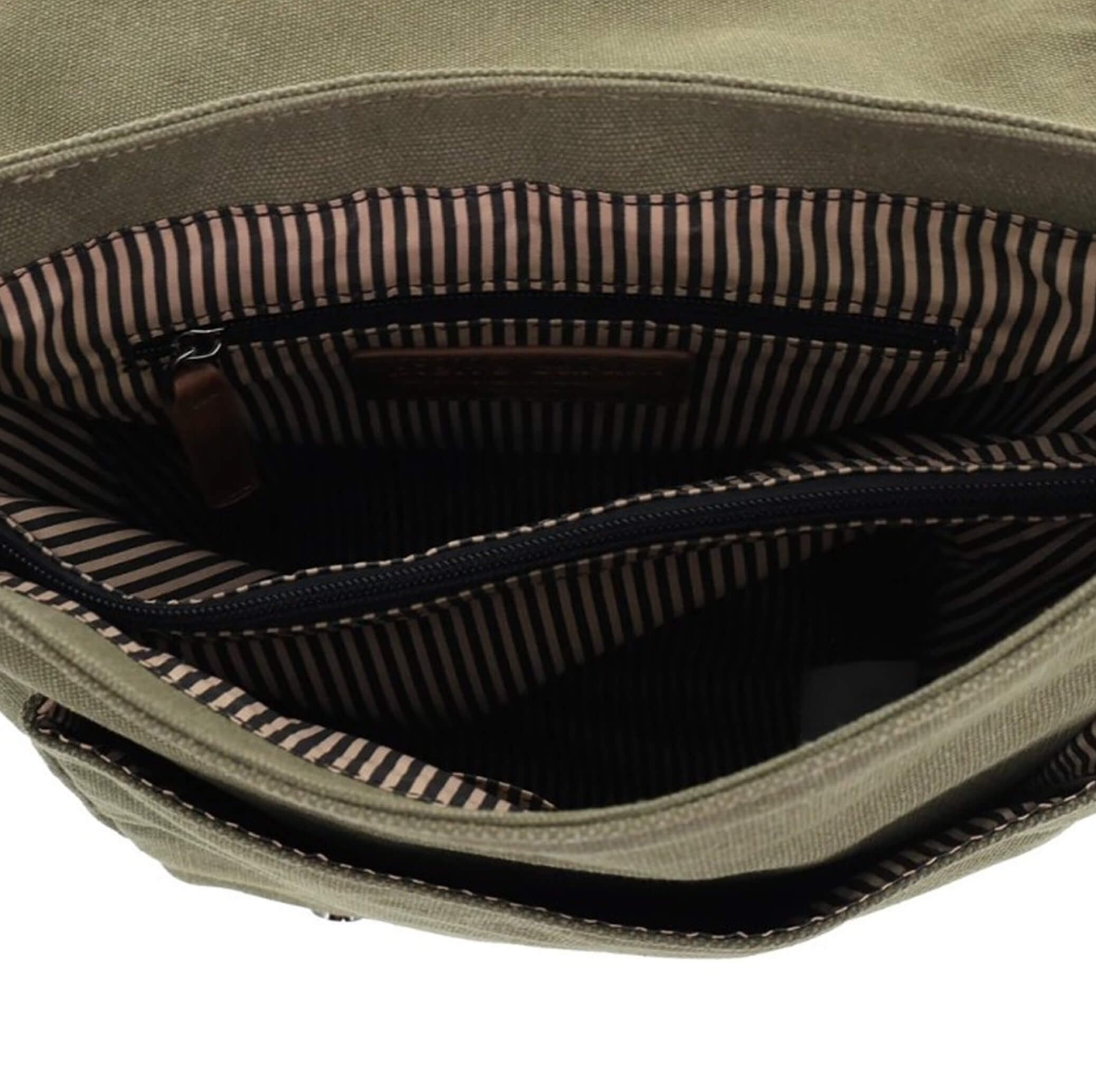 Pierre Cardin Canvas Buckle Satchel In Brown