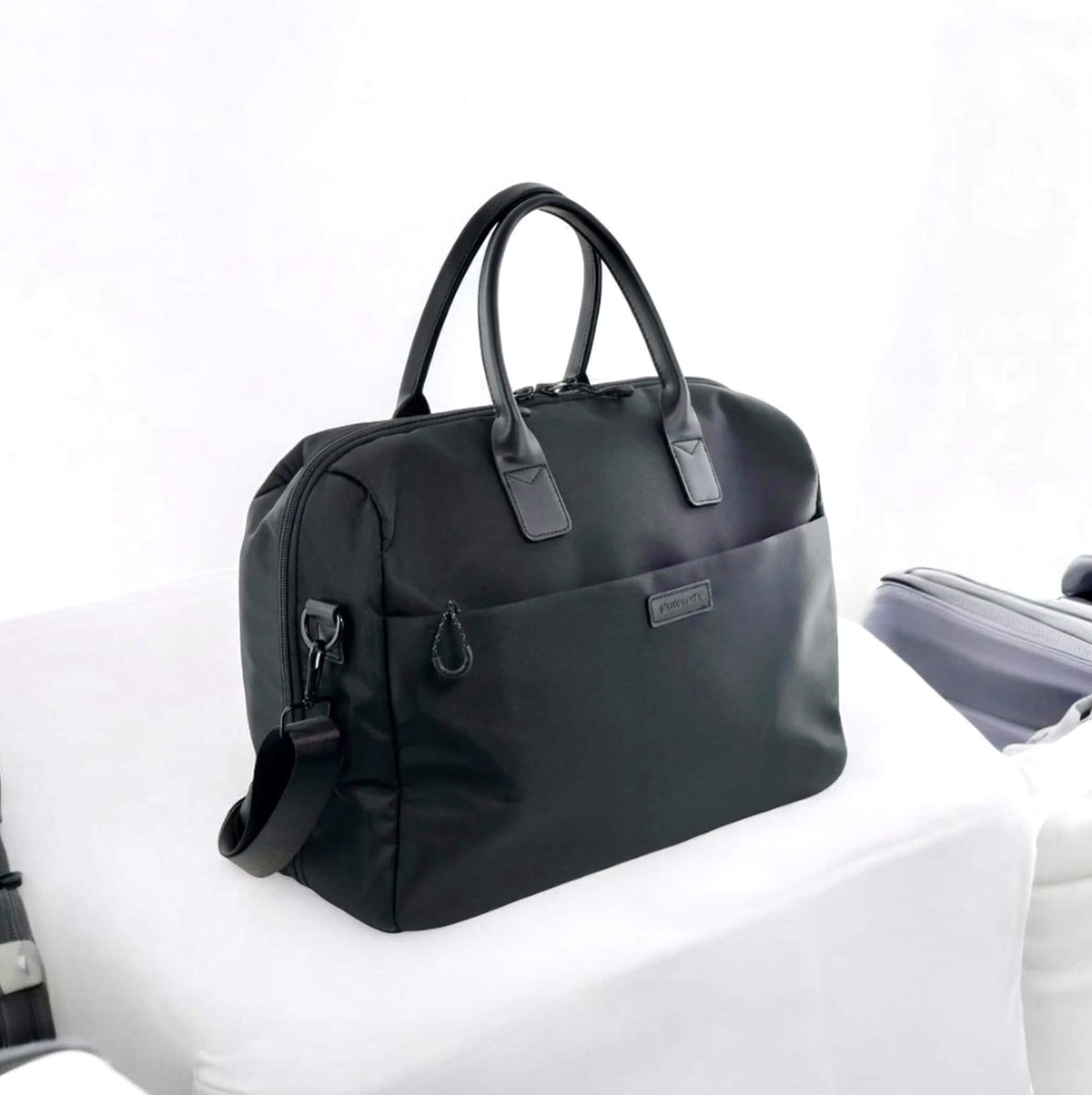 Pierre Cardin Luxe Nylon Carry-On Bag In Black