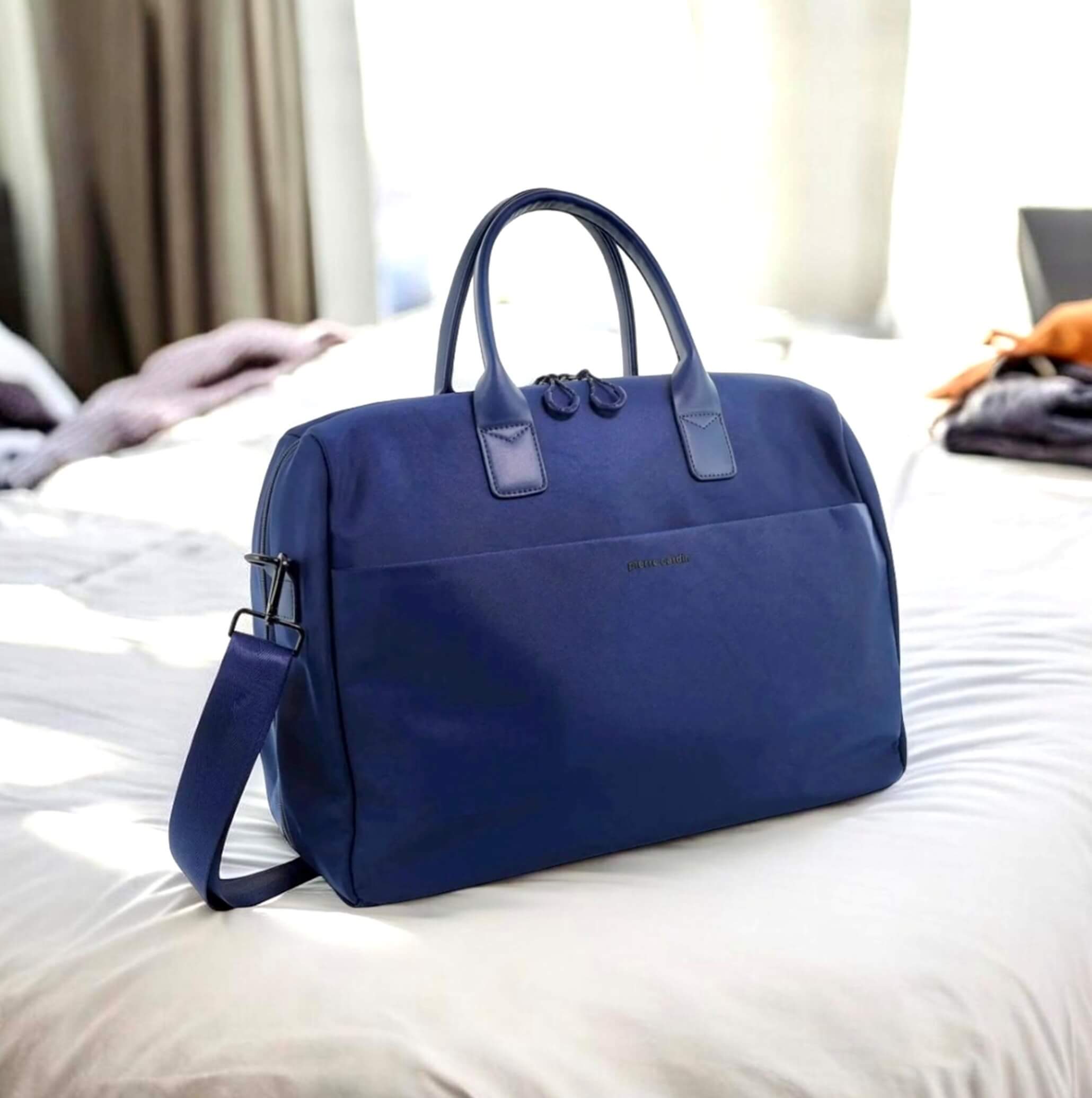Pierre Cardin Luxe Nylon Carry-On Bag In Navy