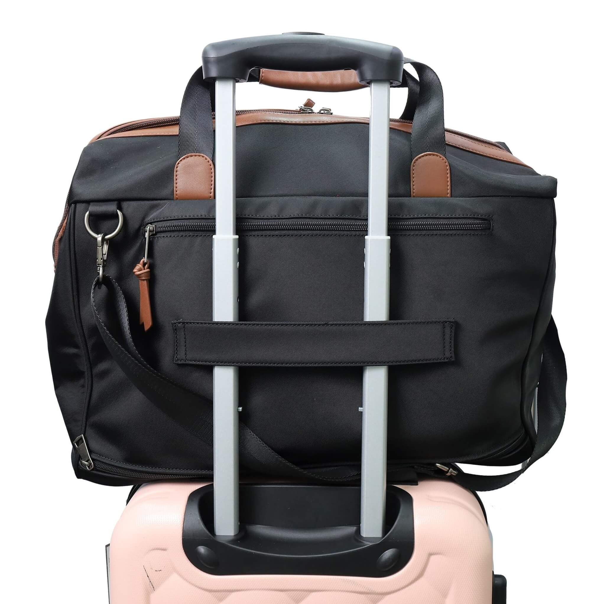 Pierre Cardin Nylon Euro Overnighter Carry-On In Black