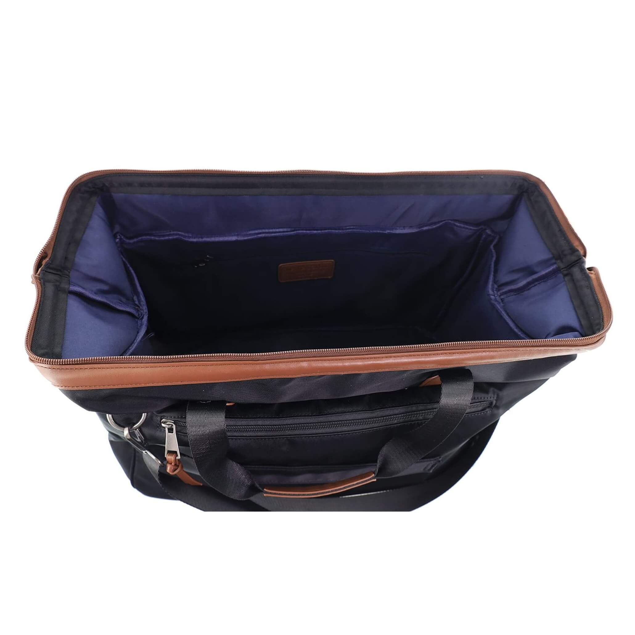 Pierre Cardin Nylon Euro Overnighter Carry-On In Black