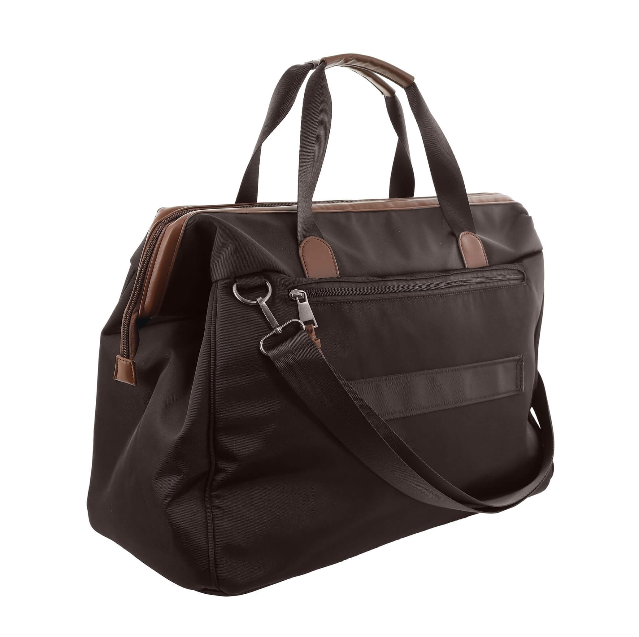 Pierre Cardin Nylon Euro Overnighter Carry-On In Chocolate