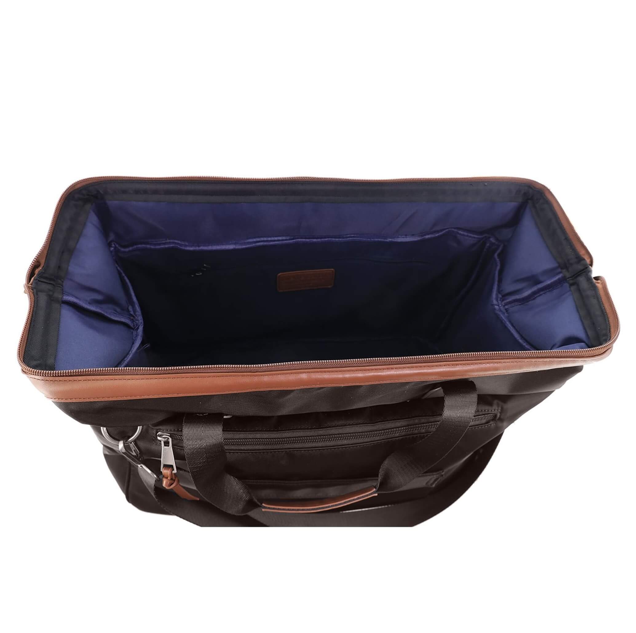 Pierre Cardin Nylon Euro Overnighter Carry-On In Chocolate
