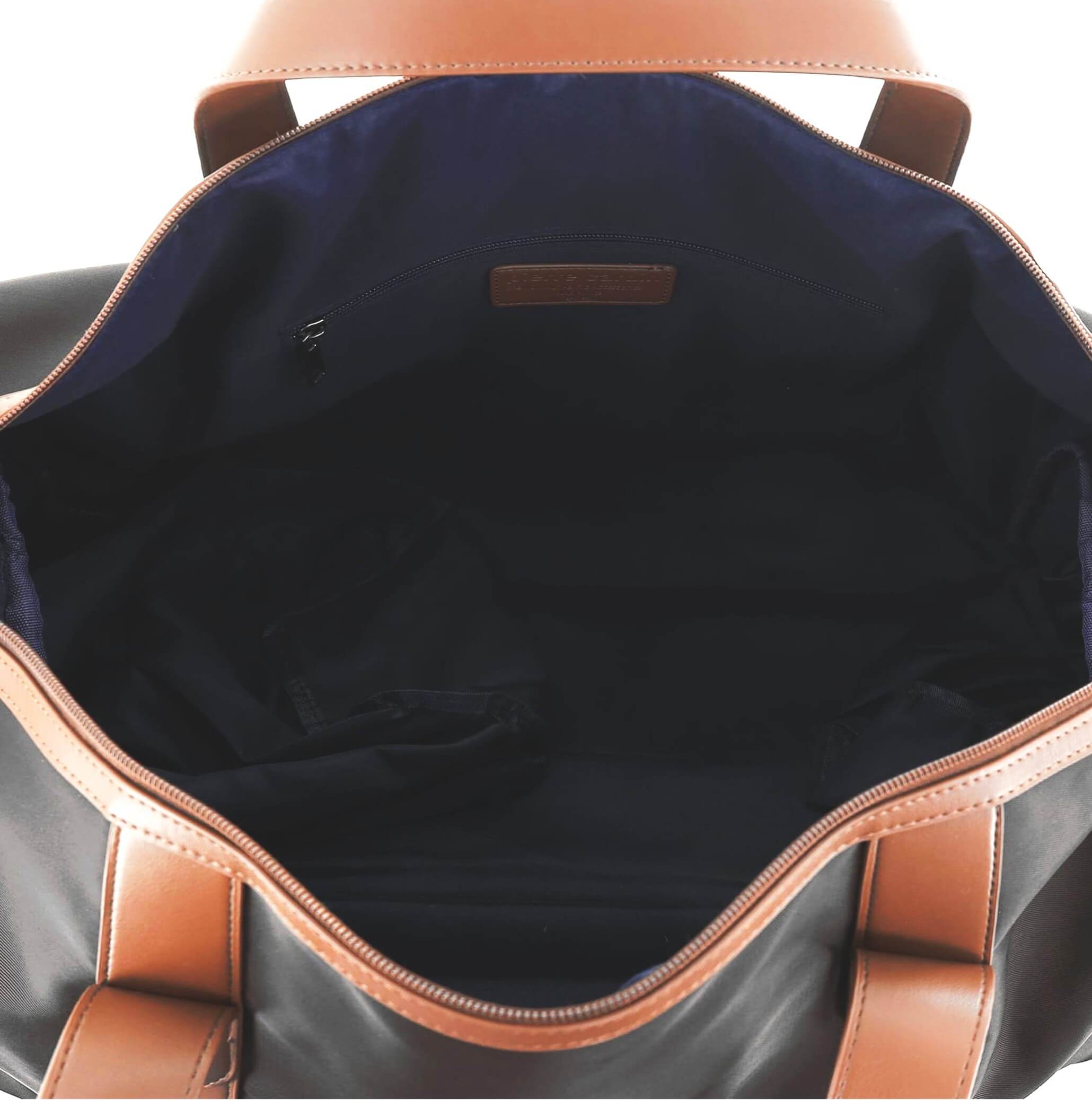 Pierre Cardin Nylon 2-Tone Lite Overnight Bag in Black