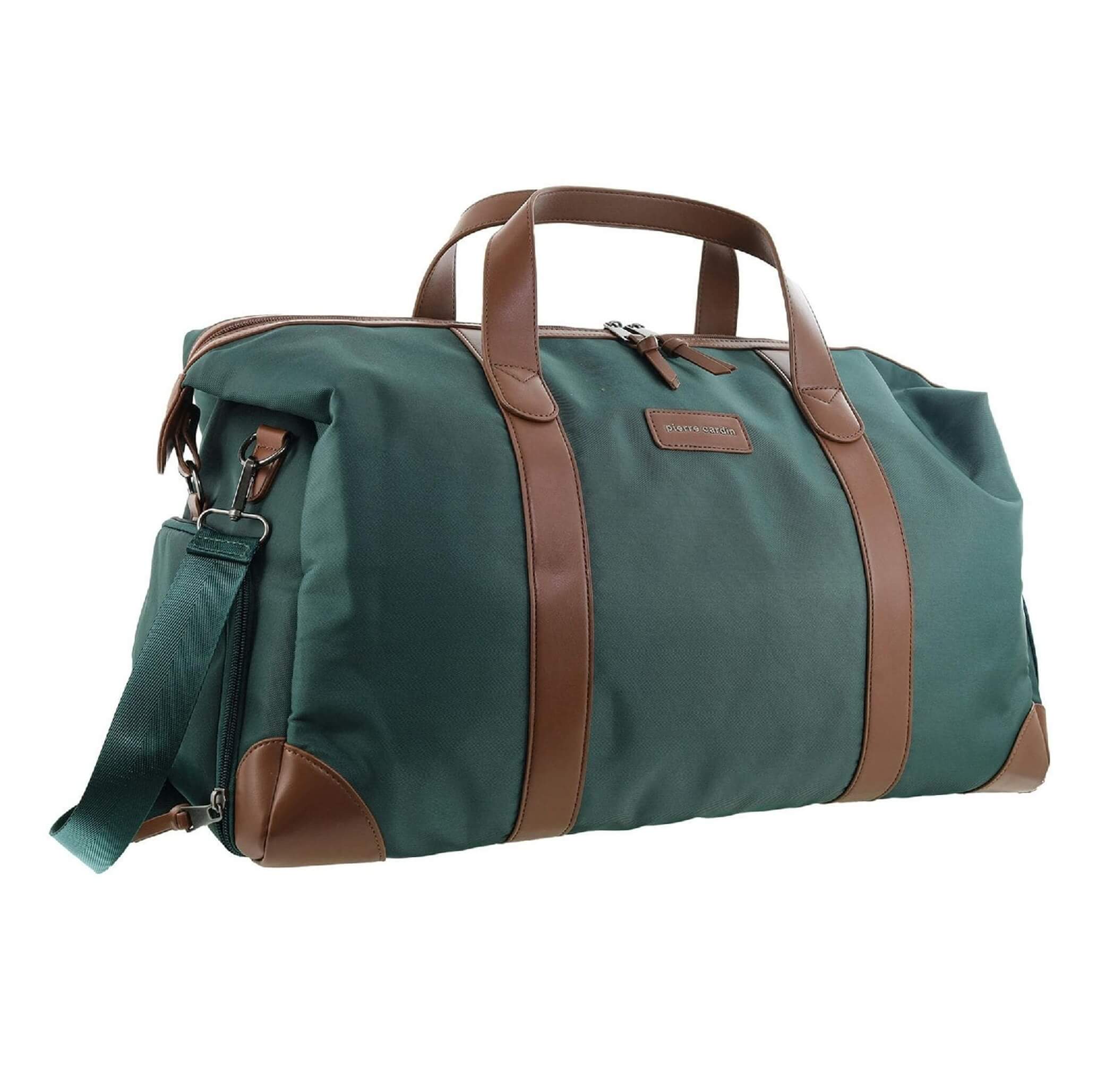 Pierre Cardin Nylon 2-Tone Lite Overnight Bag in Olive
