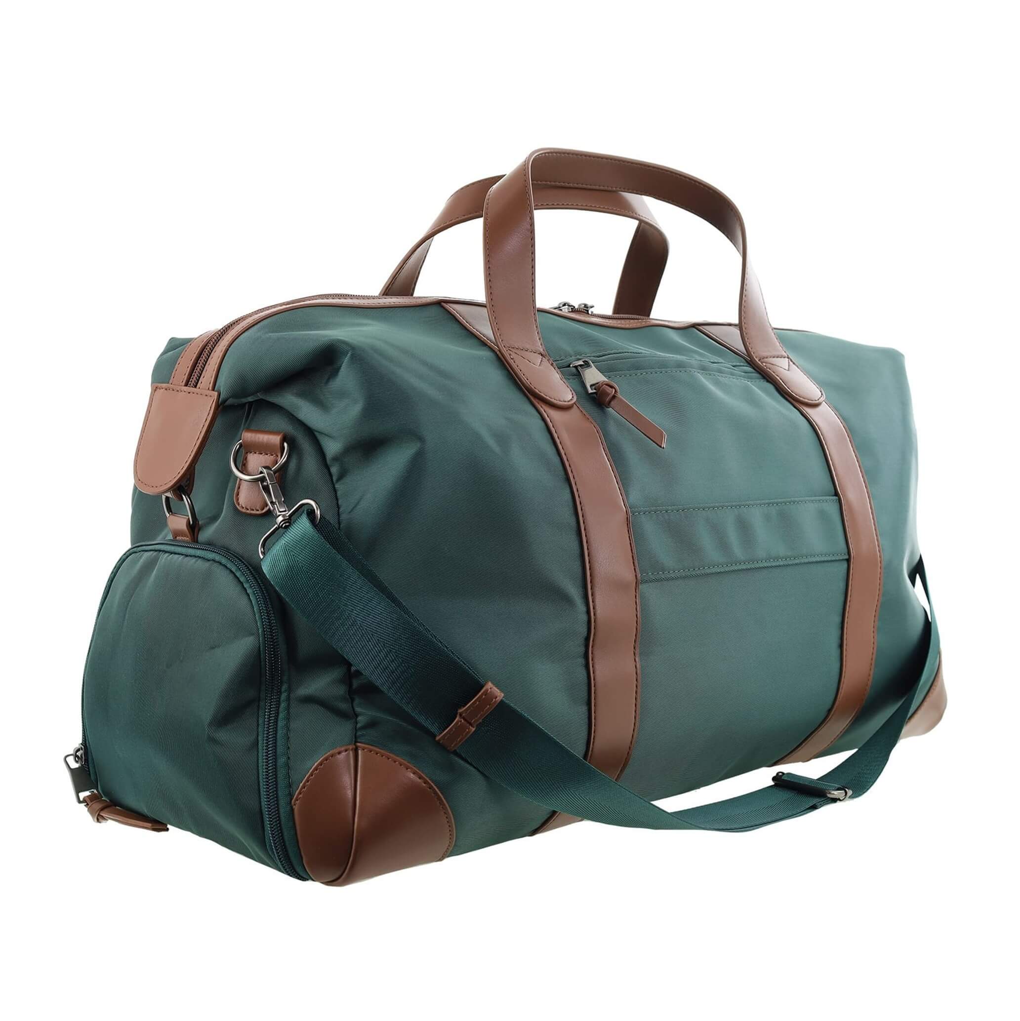 Pierre Cardin Nylon 2-Tone Lite Overnight Bag in Olive